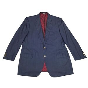 Brioni Custom Wool Silk Blazer Blue Sz 50L Sport Coat Pincio Italy Excellent